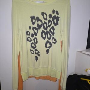 Wildfox Pale Yellow Graphic Pullover